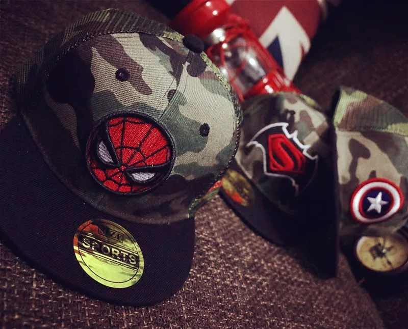 Disney cartoon spiderman camouflage hat child baby supplies hat cute baseball cap hip hop boy girl hat