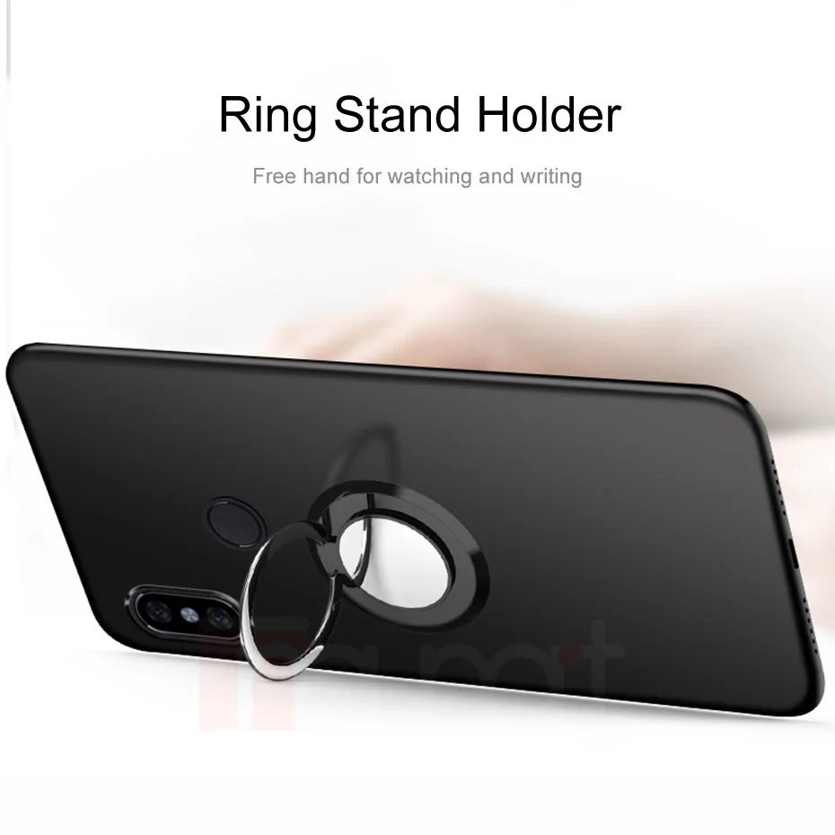 Case For Xiaomi Redmi Note 5 Pro Note 5A Prime Cases Ring Stand Holder Matte Silicone Case For Xiaomi Redmi 5 Plus Redmi Note5