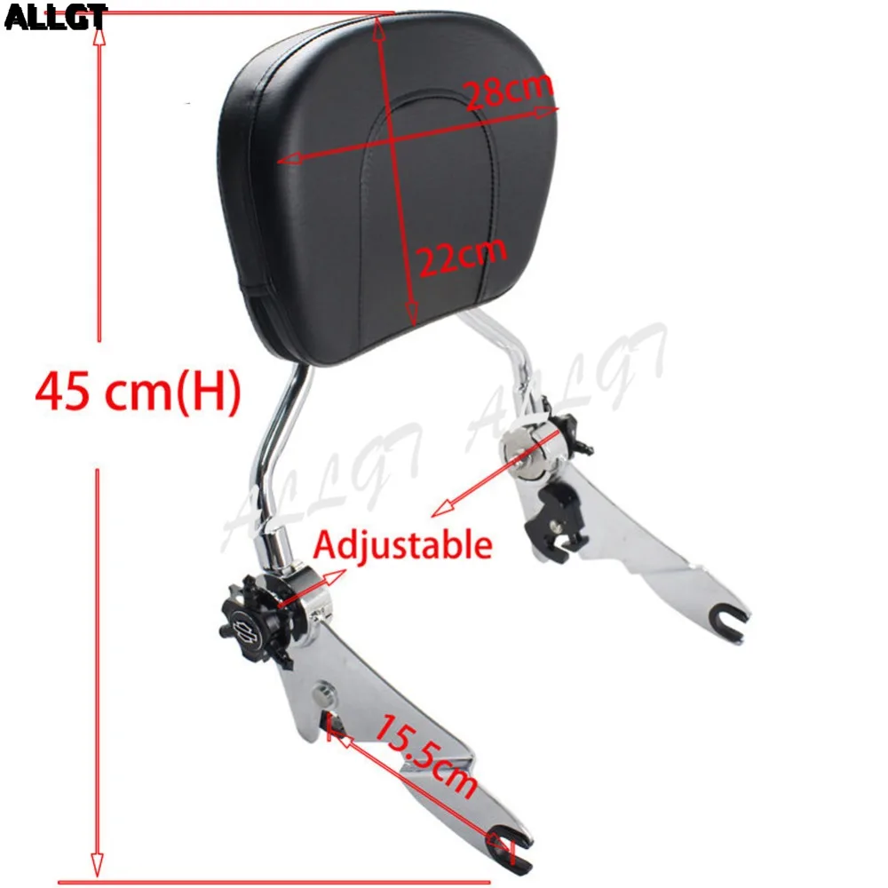 ALLGT задняя Регулируемая съемная спинка Sissy Bar для Harley Touring Road King 2009- 2010 2011 2012 2013