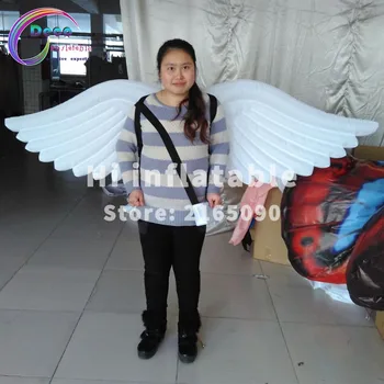 

2m wide night club event performance costume inflatable white angle wing costume