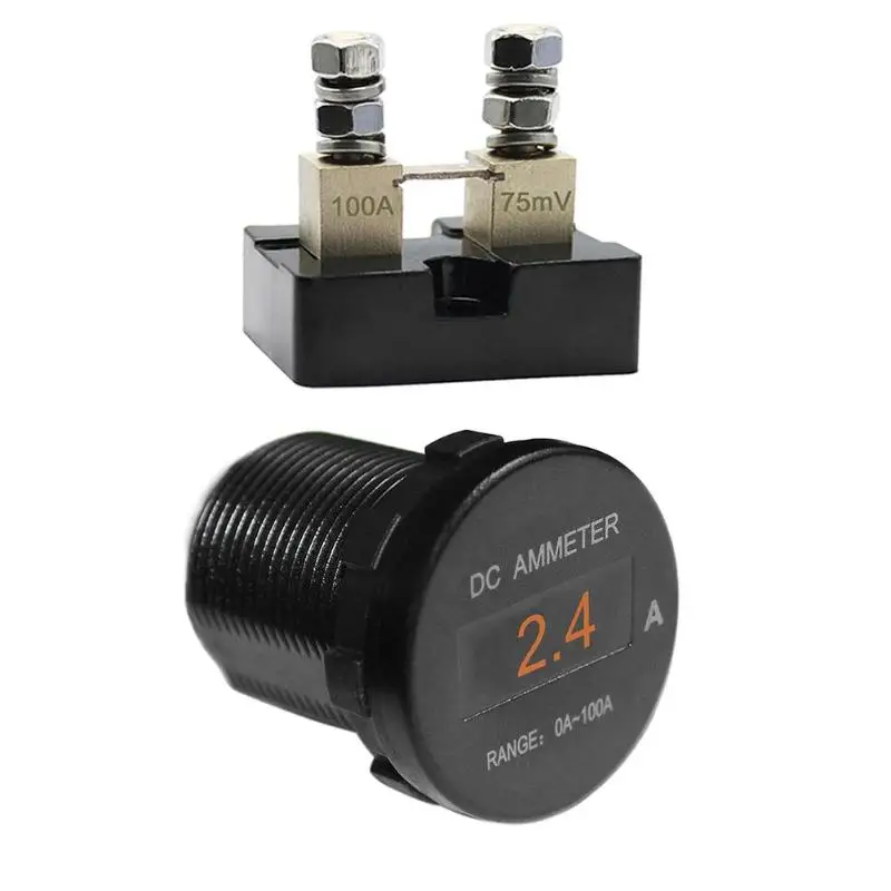 

Car Auto Replacement Parts Volt Meters 12V/24V DC 0-100A OLED Display Mini Digital Ammeter Waterproof IP66 Car Ampere Meter