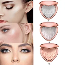 В форме сердца контур хайлайтер палитра пудра модный светящийся макияж порошок Набор палитр скрывающий порошок Палитра с зеркалом