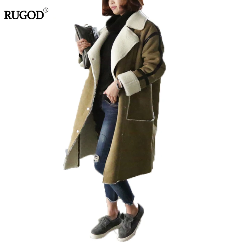 

RUGOD 2019 Autumn Winter Coat Women Casual Slim Women Basic Coats Long Sleeve Womens Clothing Solid Velvet Jacket Women