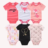 Kavkas – body pour bébés filles, 6/3 pièces/lot, vêtements d'été en coton pour bébés, manches courtes, vêtements pour nouveau-nés de 0 à 3 mois 1