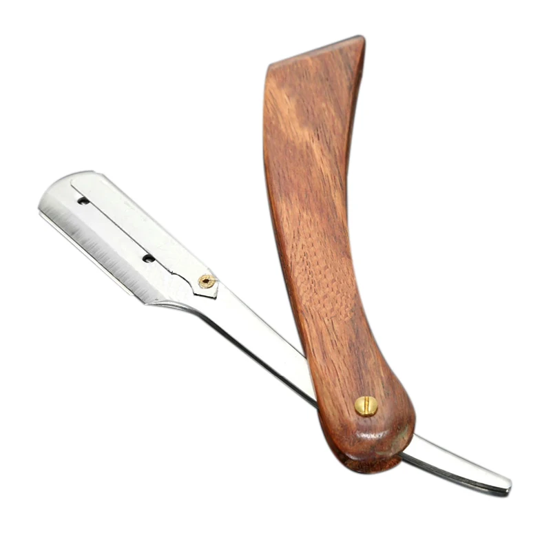 دليل ماكينة حلاقة المهنية مستقيم حافة الفولاذ المقاوم للصدأ شارب شفرة حلاقة الحلاقة للطي سكين حلاقة اللحية القاطع M03172