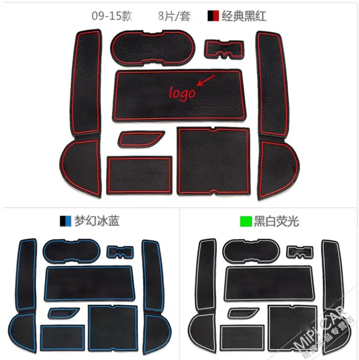 

for 2009 - 2012 Mazda 6 M6 Car cup mat gate slot pad door carpets Interior decoration accessory Speed Atenza Auto Accessories