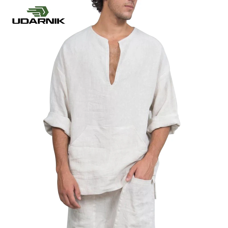 Men's Linen Loose Wide Sleeve Shirt Short Kurta Islamic Muslim Clothing Indian Ethnic Kangaroo Pocket Top Tee Shirt 903-B216 Men's Linen Loose Wide Sleeve Shirt Short Kurta Islamic Muslim Clothing Indian Ethnic Kangaroo Pocket Top Tee Shirt 903-B216