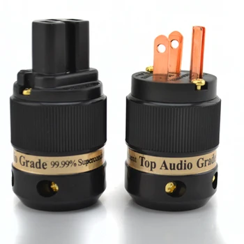 

NEW CMC Ti2000M 99.99% Pure Red Copper US AC Power plug IEC Plug 5Pair