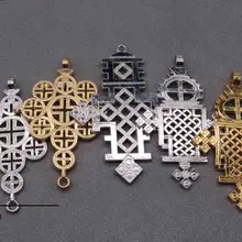 Эфиопская подвеска с большим крестом и толстым ожерельем дамы/Мужчины серебряные ювелирные изделия Африканский национальный традиционный стиль 10 шт