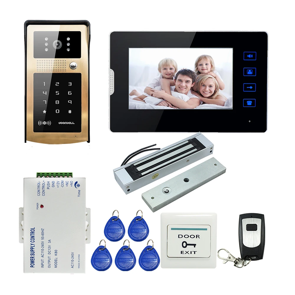 FREE SHIPPING 7 Touch Monitor Video font b Door b font Phone Intercom System Metal Waterproof