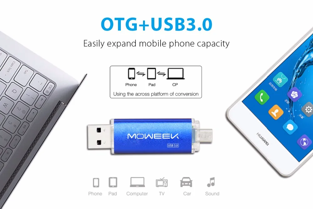 Moweek OTG флеш-накопитель USB 3,0 128 ГБ, высокоскоростной металлический флеш-накопитель, реальная емкость 8 ГБ, 16 ГБ, 32 ГБ, 64 ГБ, флеш-накопитель,, карта памяти