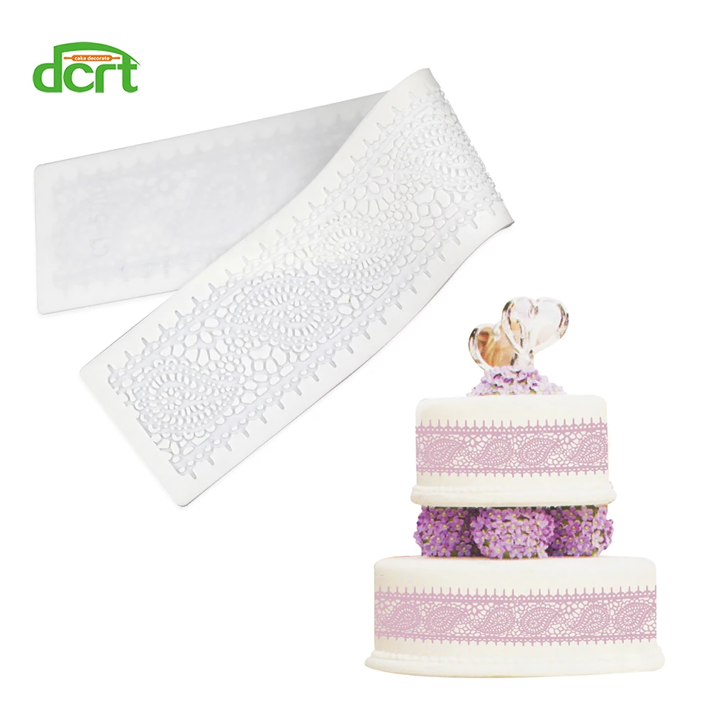 

40*8cm Flower Shape Pattern Silicone Lace Mat Sugar Craft Baking Fondant Cake Decorating Tools Kitchen DIY Silicone Mold