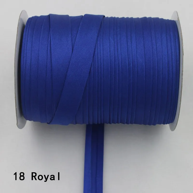 Полиэстер 5/"(15 мм) Атлас косой ленты косой связывания сплошной цвет для пошив одежды «сделай сам» и обрезки 25 ярдов/рулон - Цвет: 18   royal blue