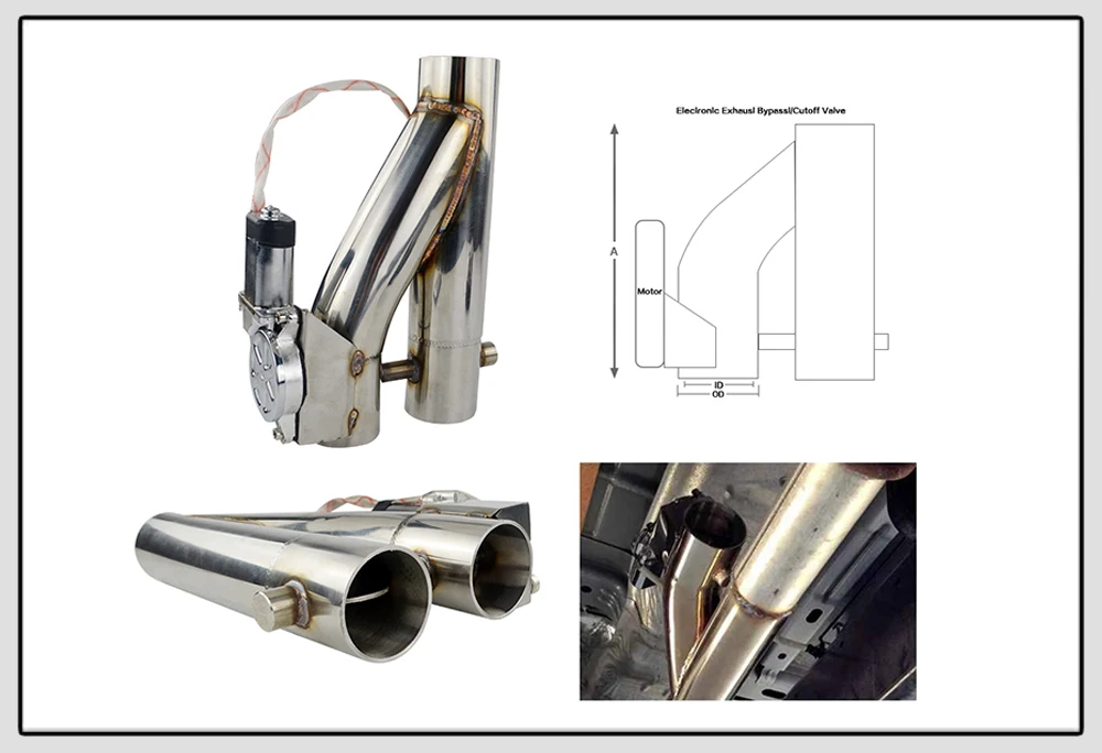 Recorte e Cut-out Dual-válvula de Controle Remoto sem Fio Wlr-aço Inoxidável Universal 3 Downpipe Escape Elétrico 304 2.5 6 Cheap Silenciadores