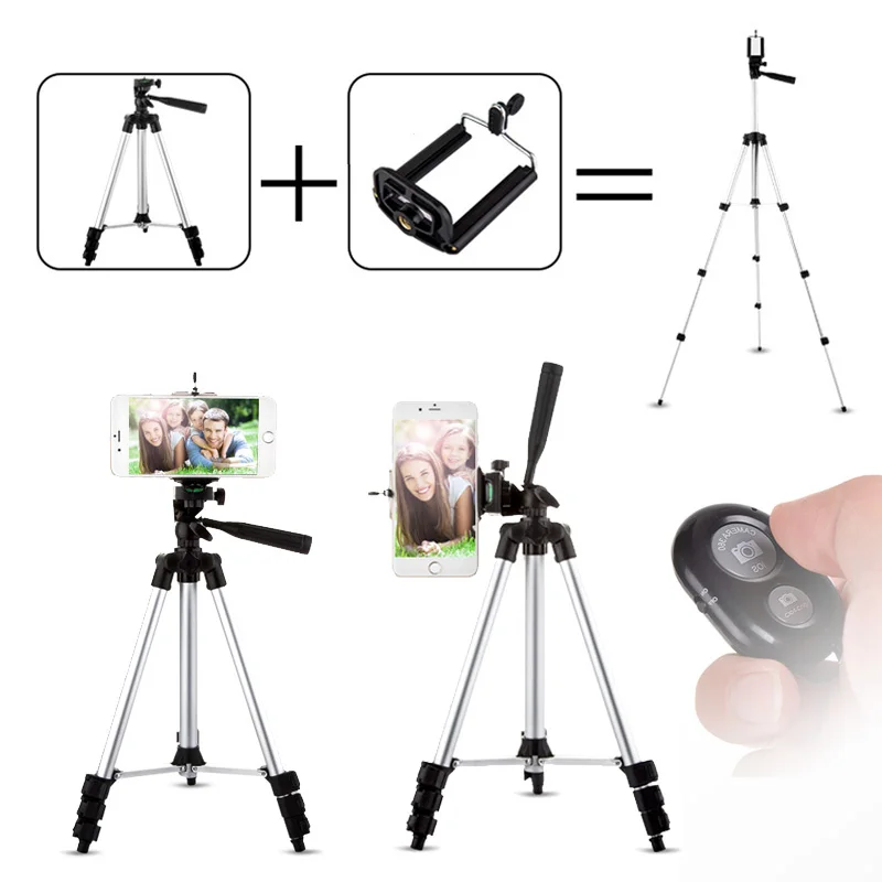 штатив-трипод 3110 (35-100см). штатив ulanzi 2. как работает селфи палка с кнопкой на андроид без провода. подключить палку селфи к телефону. держатель для телефона для видеосъемки.