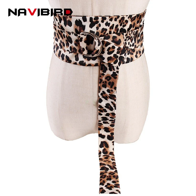 Woman Leopard Print Corset Belt Ruffle Elastic Waist Belt Corset Fabric Snake Pattern Woman