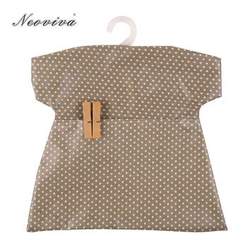 

Neoviva Waterproof Clothespin Bag with Plastic Hanger for Outdoor, Pack of 2, Polka Dots Sugar Brown