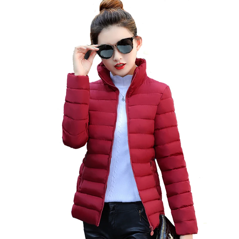 Stand Collar Women Basic Jacket Winter Slim Solid Autumn Womens Winter Jackets Short Ladies Coat Jaqueta Feminina Inverno 2018
