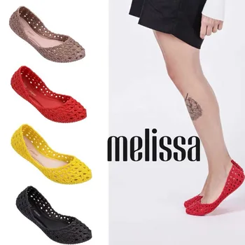 Melissa-Sandalias planas de goma para mujer, zapatos femeninos transpirables, Size35-39, 2020