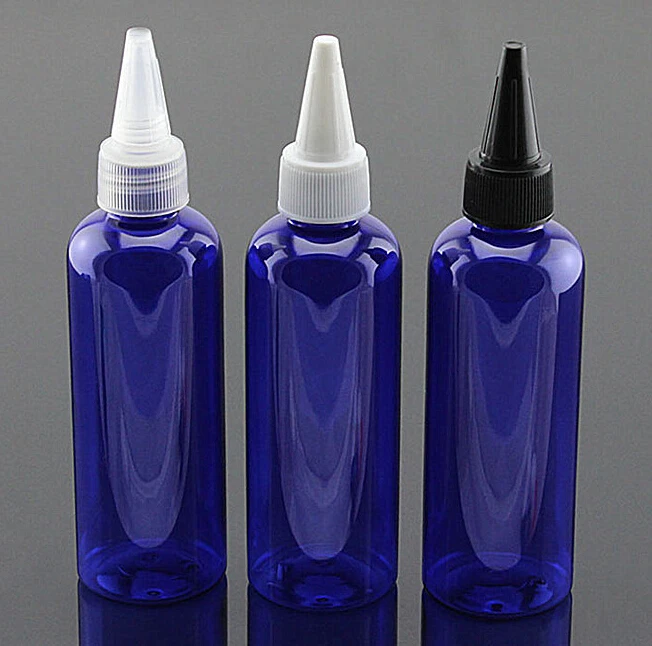 Blue 100ML Pet Shampoo Cosmetic Oil Plastic Lotion Bottle Pointed Cap