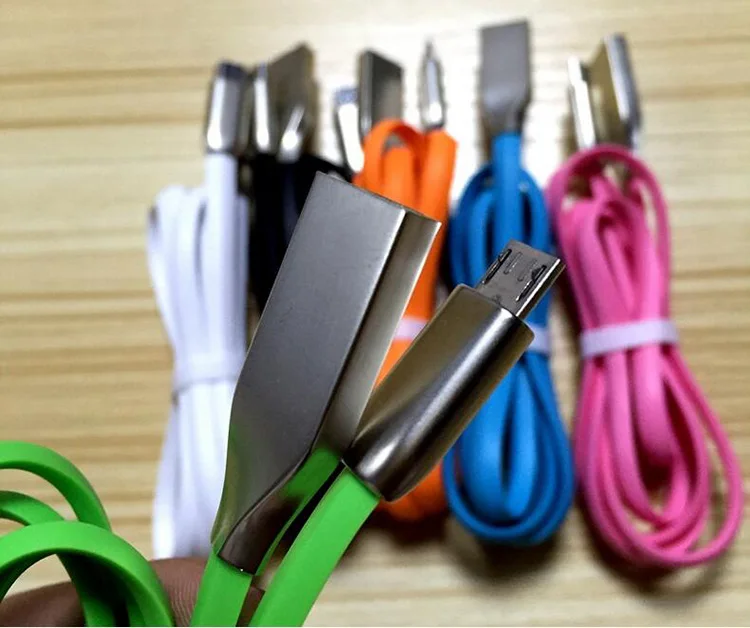 500pcs High Quality 3D Zinc Alloy Fast Charging Data Sync Micro USB Cable for iPhone 6 6s Plus 5s 5 iPad mini Samsung Sony HTC