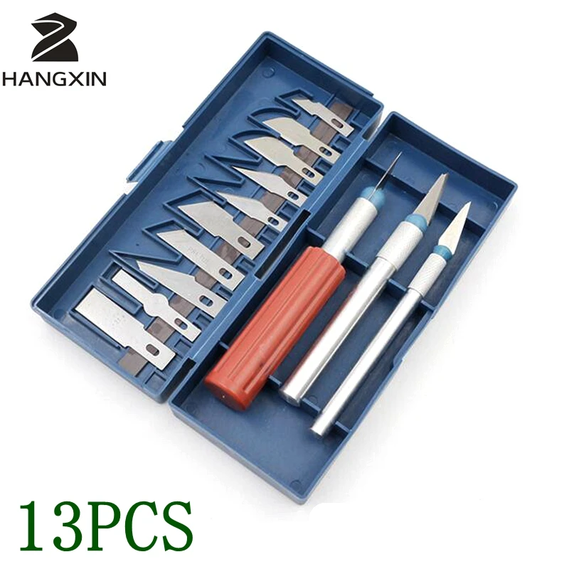 

13PCS stainless steel blade high-precision aluminum wood mobile phone film sculpture sculpture knife PCB repair