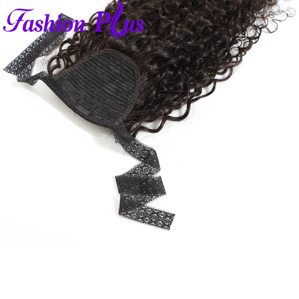 Skup Moda Plus kucyk brazylijskie kręcone włosy sznurkiem kucyk doczepy z ludzkich włosów Remy przywieszka do włosów wokół klipu w koński ogon