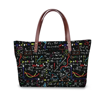 

Customized Women Tote Bag Math Formula Handbags High Capacity Neoprene Casual Top-handle Bags Bolsas De Praia Sac A Main Femme