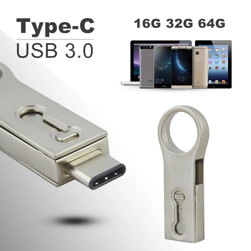 

CHYI 2-in-1 Type C USB 3.0 Flash Drive Mini Pen Driver Memory Stick 16GB 32GB 64GB Type-C 3.1 Pendrive For Tablet PC Smartphone