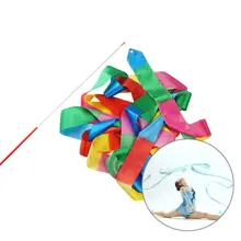 1 шт., 4 м, художественная гимнастика, балетный стример, крутящийся стержень, лента для танцев, гимнастическая гимнастика