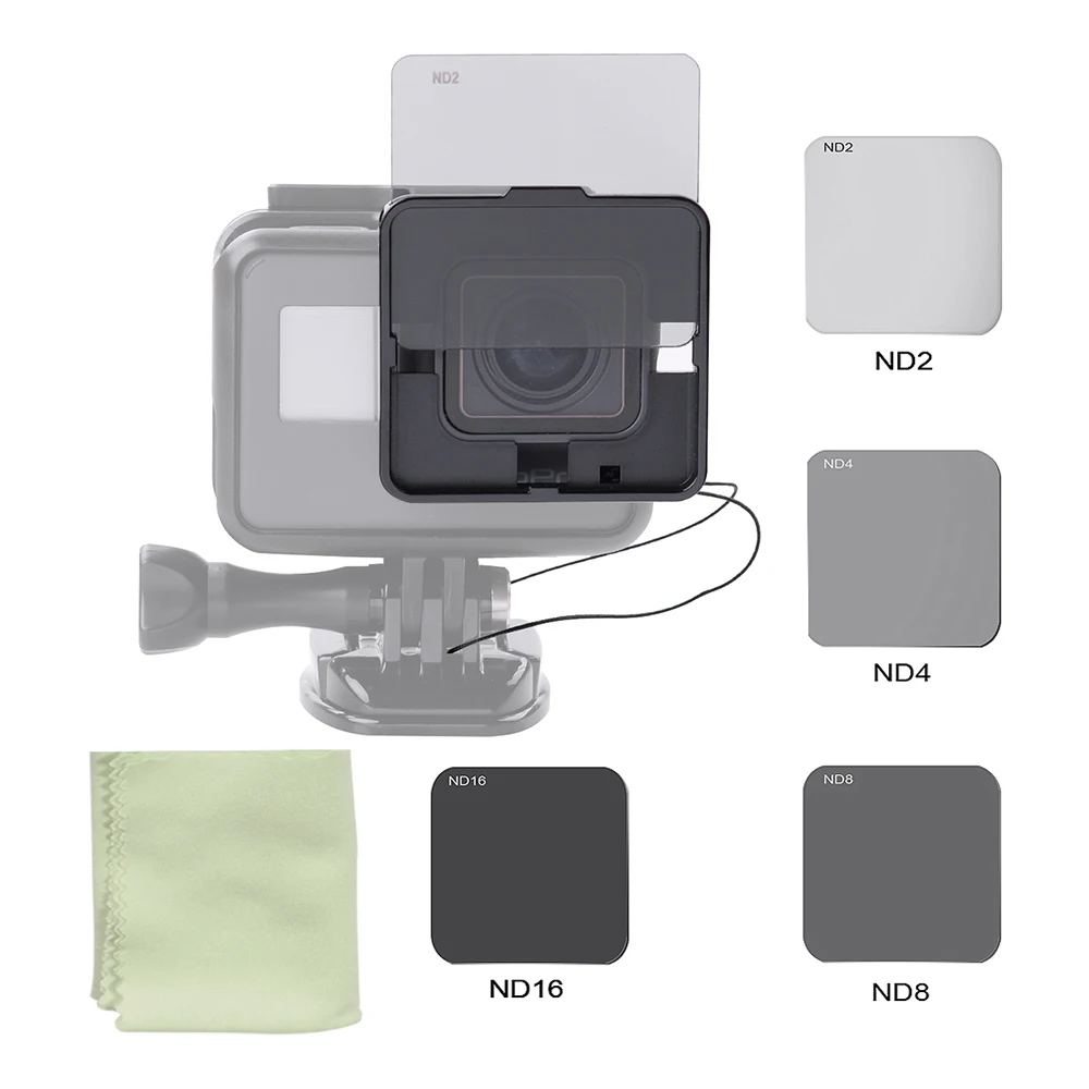 Набор защитных фильтров для объектива ND (ND2/ND4/ND8/ND16) голых камер GoPro Hero 5 с
