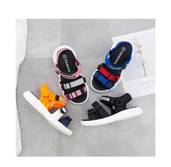

Summer fashion explosion models boys and girls shoes printed letters bear shoes beach shoes new children's shoes color matching