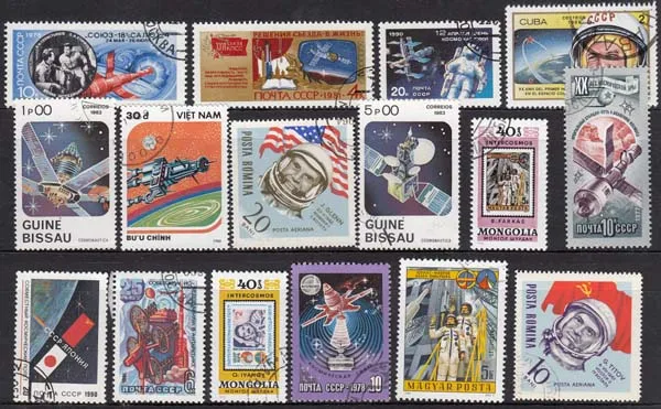 50Pcs/Lot Astronaut Space Satellite All Different From Many Countries NO Repeat Unused Postage Stamps for Collecting