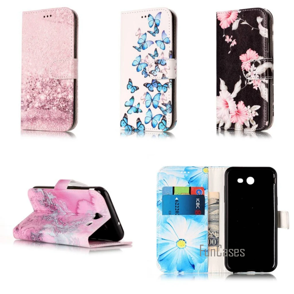 

Fashion Pink Marble Flower Wallet card PU Leather stand case cover For Samsung Galaxy J3 2017 J5 2017 Samsung J3 2017 J5 2017