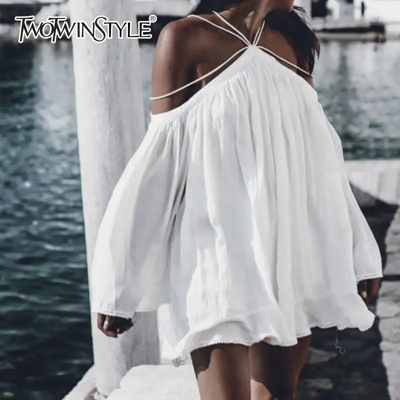 white chiffon mini dress