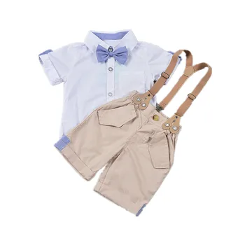 

Summer Toddler Boys Clothing Set Baby Suit Shorts Shirt Set Children Kid Clothes Suits Formal Wedding Party Costume 1-5T D029