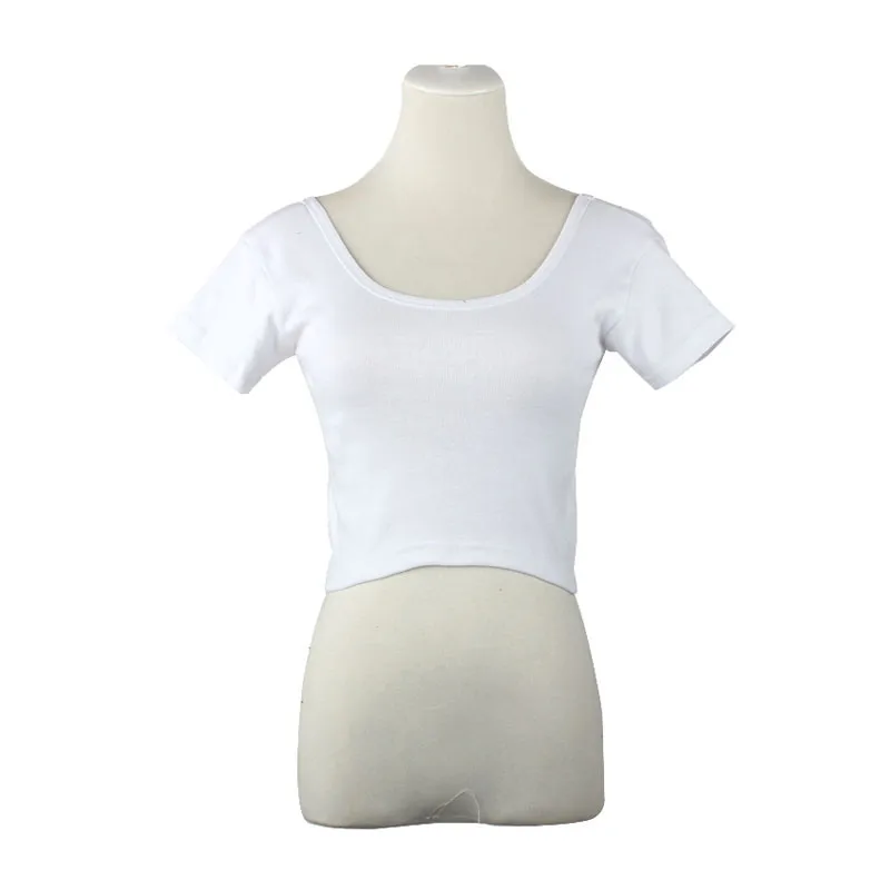 

jaycosin Clothes Sexy Women shirt 3 color Summer Short Sleeves Basic Tees Tops Cropped solid O-Neck T-shirt