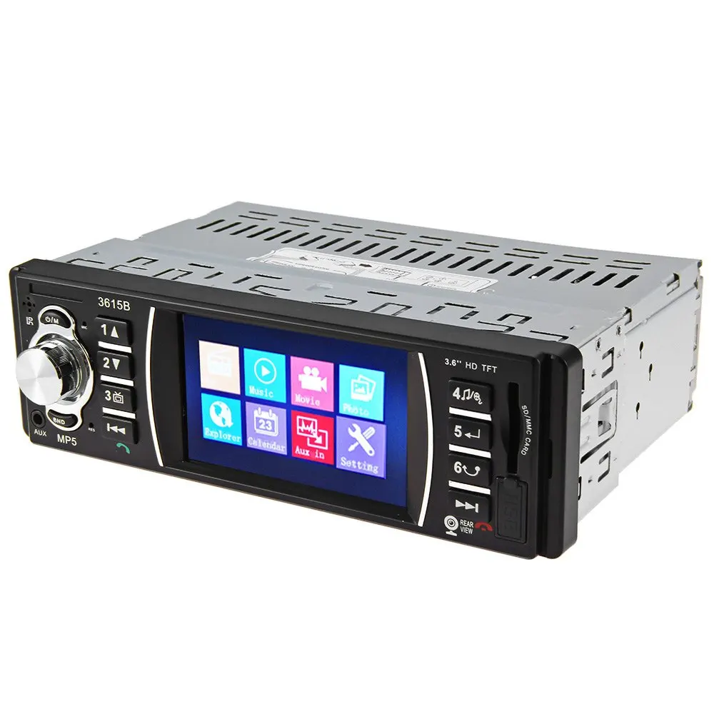  3.6 inch TFT Screen 12V Bluetooth V2.0 Car Radio Audio Stereo Rear View Camera MP5 USB SD AUX In Player with Remote Control 