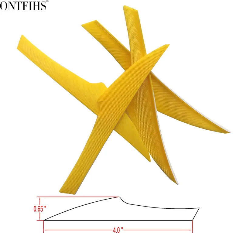 

ONTFIHS RW - 200pcs 4" Yellow Archery Arrow Accessories Fletches Feathers - KING - Mixed Color Arrow Feather Fletching