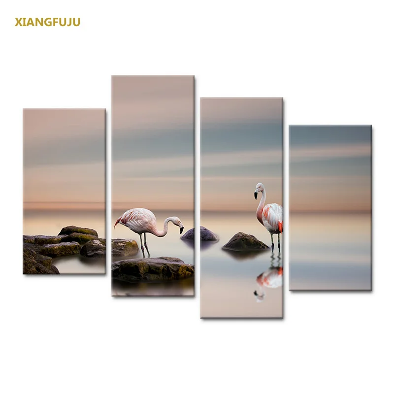 New Arrival 4pcs/set Home Decor Multi Picture Hanging Unframed Canvas