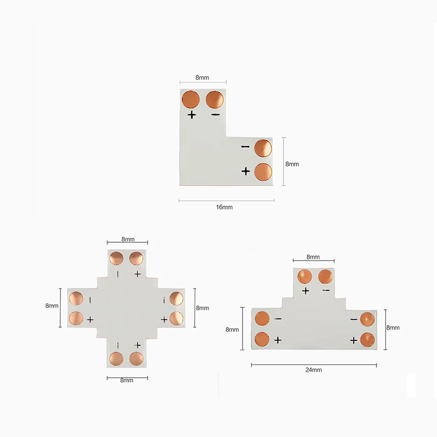 

2pcs 8MM 3528 LED Monochrome Light with FPC Board 3528 Solderless Connector for DIY Repair Cable to LED Light ect