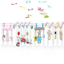 Детские Животные музыкальный погремушки мобильного плюшевые игрушки куклы новорожденного коляска токарный кроватки кровать висит милый