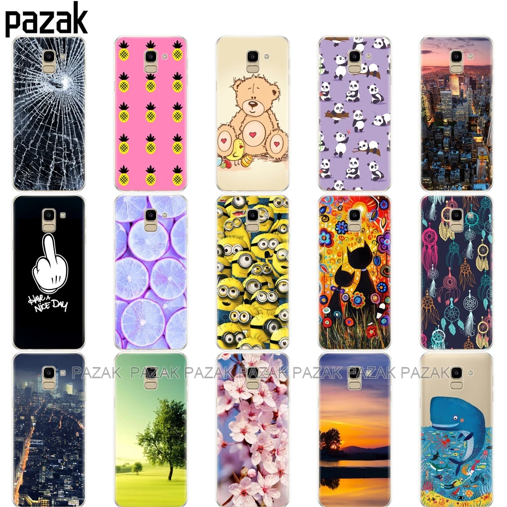 غطاء من السيليكون ل كوكه سامسونج غالاكسي J6 2018 Casse غطاء الاتحاد الأوروبي J600 J600F SM-J600F لينة tpu الهاتف عودة سفور سامسونج J6 2018 حالة