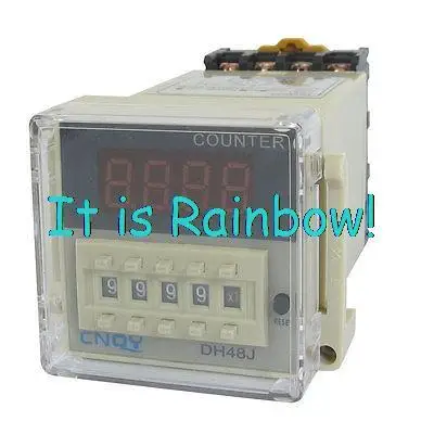 

DH48JA 1-999900 Panel Mount Digital Counter Relay w Base AC220V/DC12V/DC24V 50/60Hz Need message for Voltage