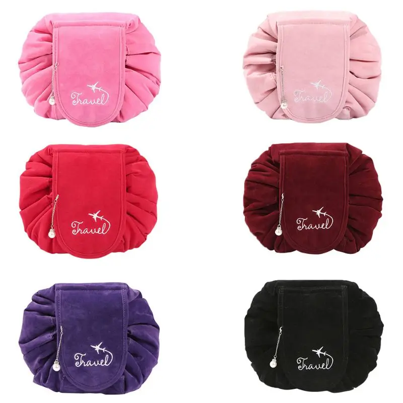 

THINKTHENDO New Women Makeup Bag Toiletry Large Capacity Quick Pack Travel Bags Drawstring Storage Organizer cosmetic bag