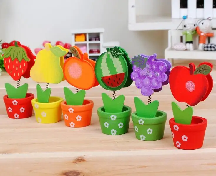 

20pcs Multicolors Wood Wooden Fruits Name Number Message Card Table Place Holder For Wedding Party Home Office Decoration