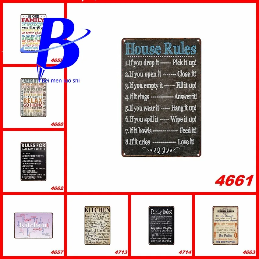 

Shabby Chic Metal Plate Vintage English Signs Metal Wall Art Welcome Sign In Home Decor Size:20*30CM
