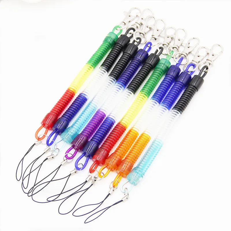 

Retractable Plastic Spring Elastic Rope Security Gear Tool Airsoft Outdoor Hiking Camping Anti-lost Phone Keychain Kit