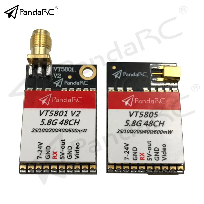Видеопередатчик PandaRC VT5801 v2 VT5805 FPV 5 8G 48CH 25/100/200/400/600 МВт переключаемый OSD