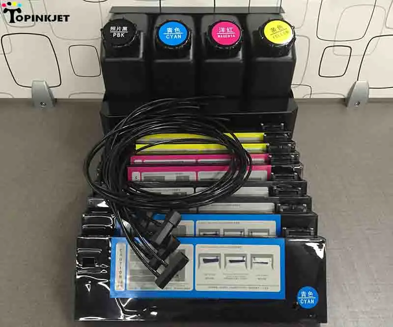 مزدوجة 4 ألوان المذيبات/uv السائبة نظام الحبر لل ميماكي jv33 jv5 رولاند vp sj 540 740 أنبوب الحبر العرض كيبك طابعة uv